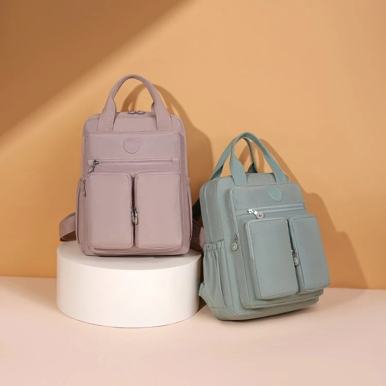 休闲百搭双肩背包时尚女士多功能妈妈包双肩包女