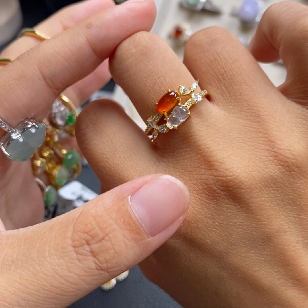 翡翠银S925镶嵌戒指