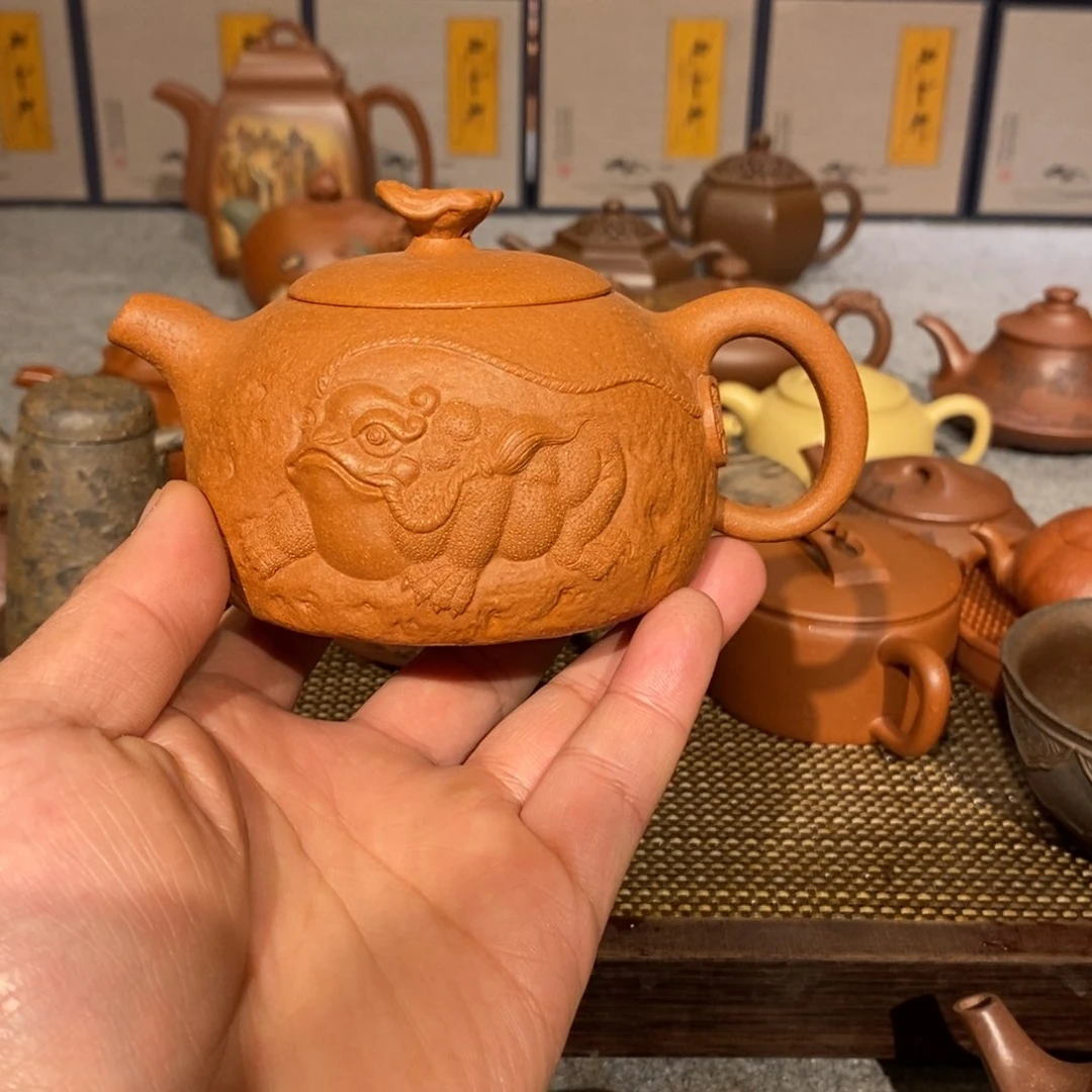 紫砂茶壶喜哥统炼降坡泥金蟾供春280cc