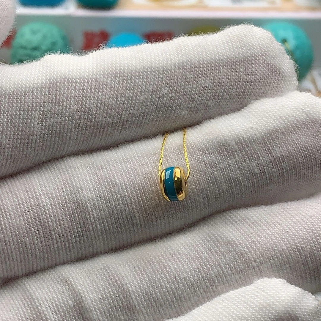 绿松石18K金镶嵌配饰