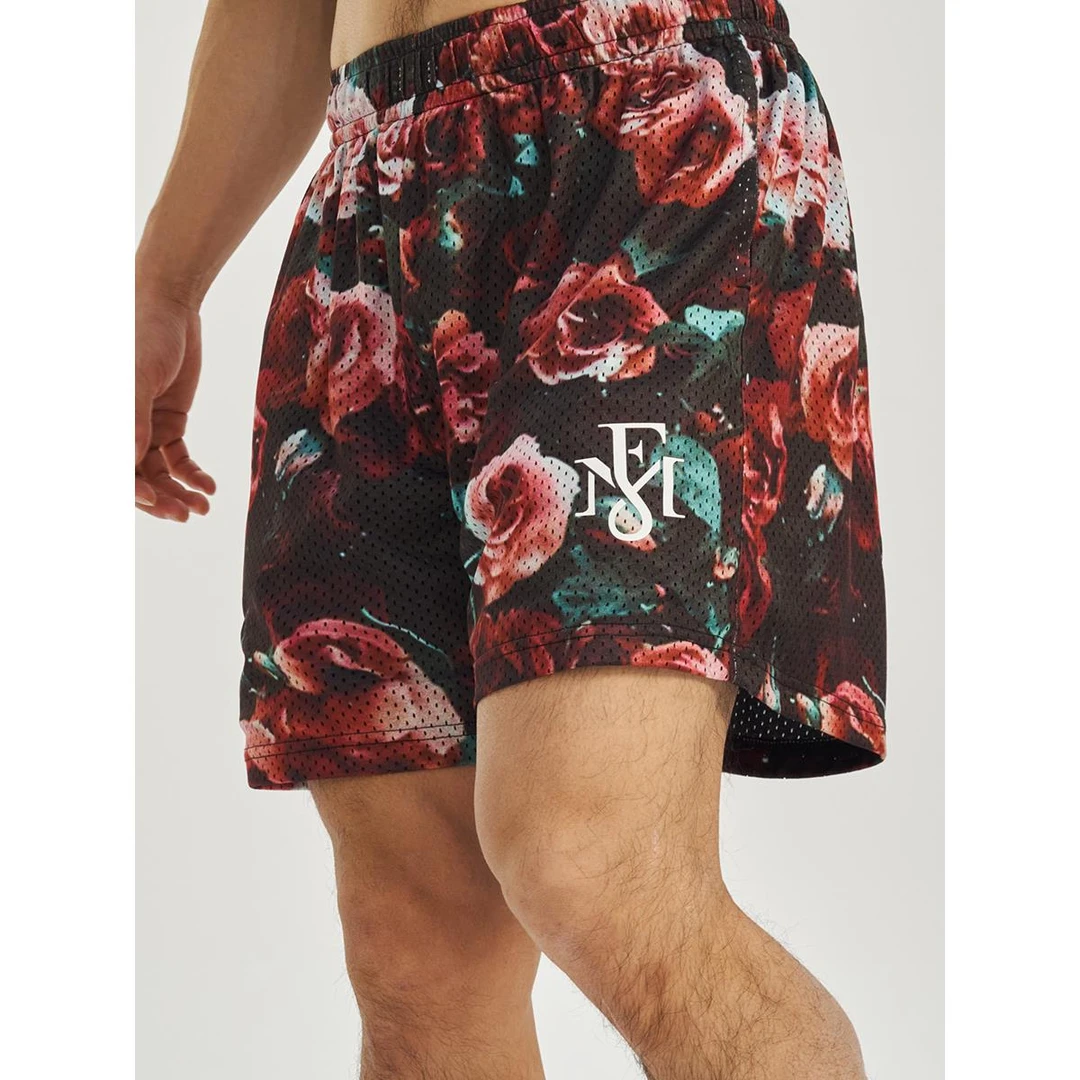 FUTURE MAKER “蔷薇绽放”数码印吸湿排汗透气针织运动篮球短裤