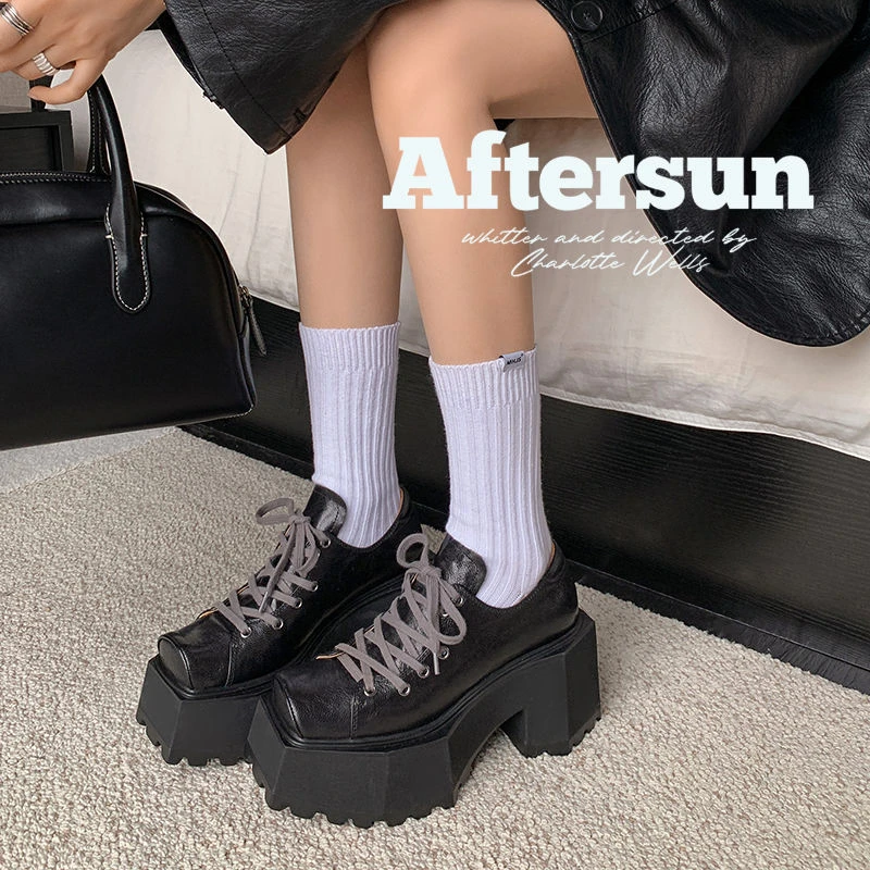 深口单鞋2025年春季松糕底