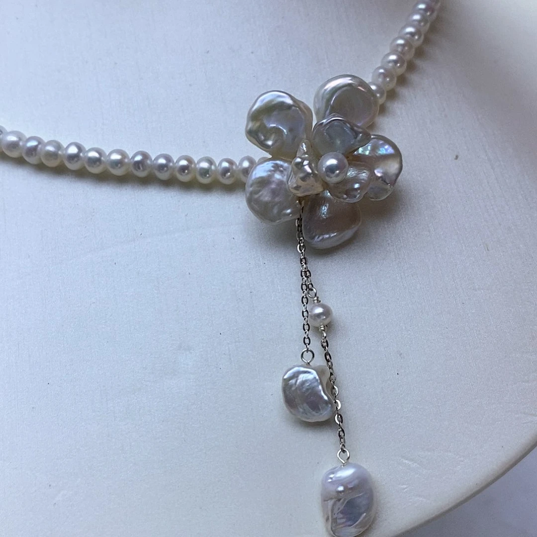 简***爱合金淡水珍珠项链