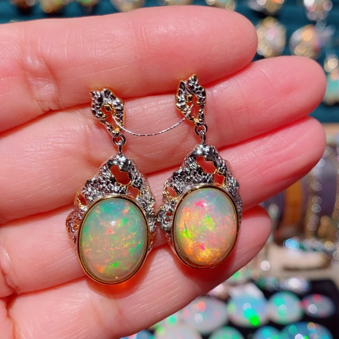 欧泊欧泊耳饰银S925镶嵌