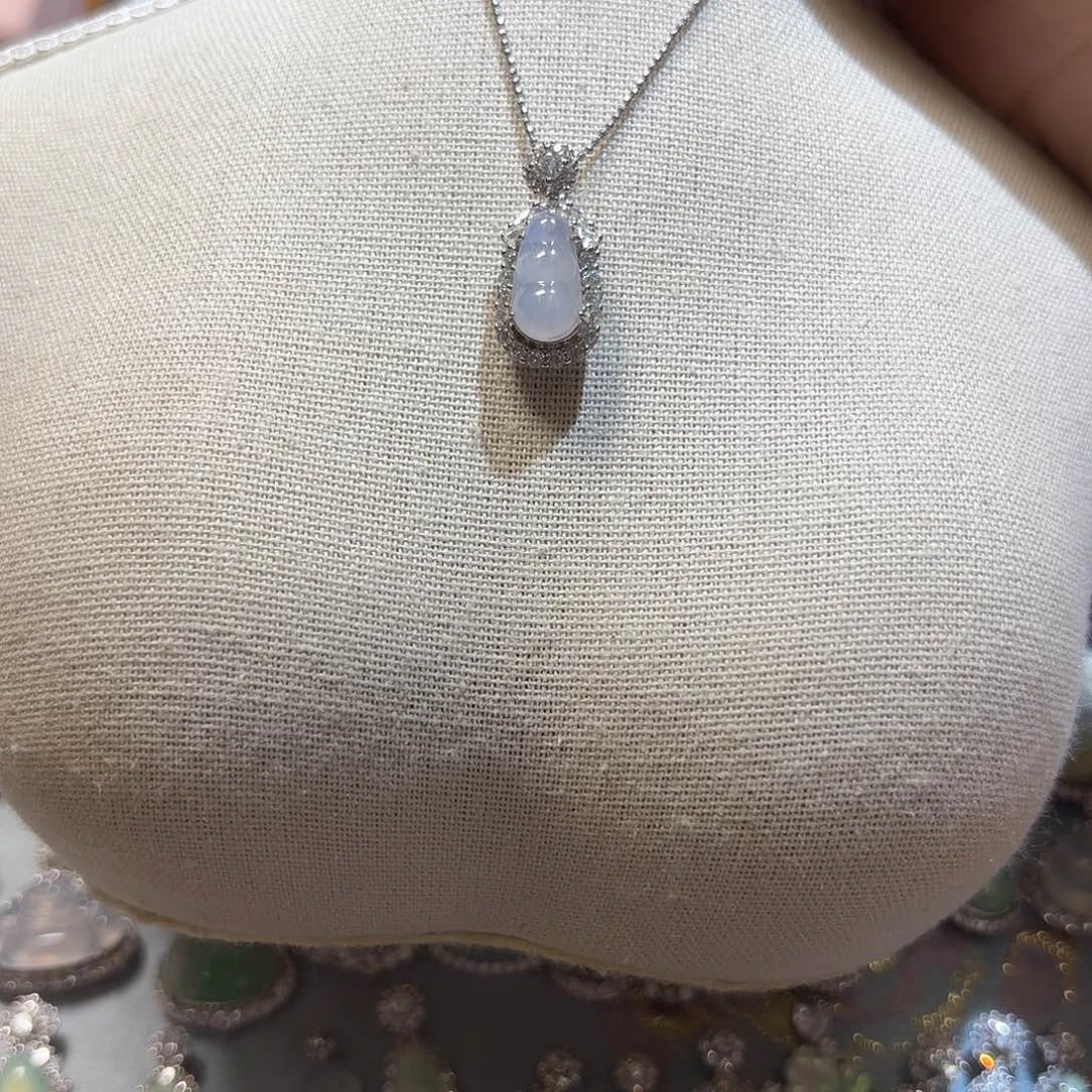 翡翠银S925镶嵌吊坠(不含链)