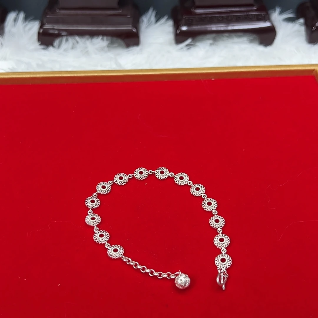 足银足银花丝手工手链