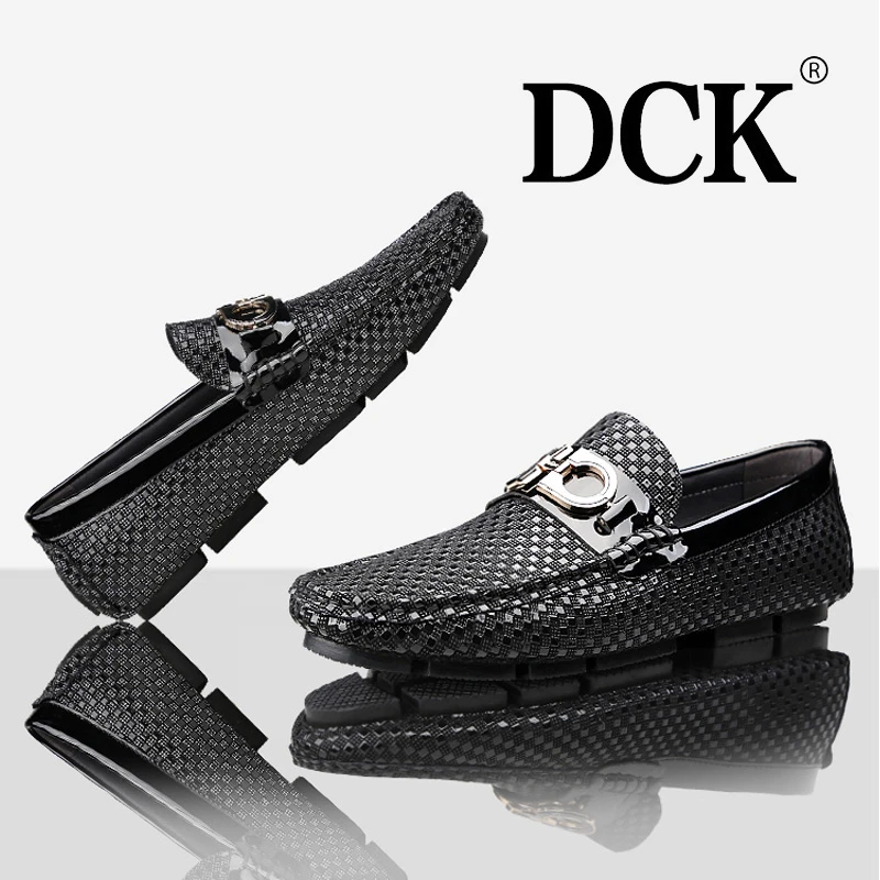 DCK豆豆鞋2025年冬季新款潮牌男鞋一脚蹬高级感真皮男士豆豆鞋