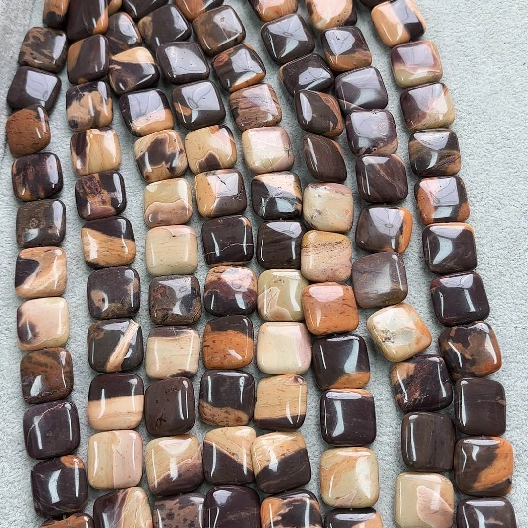 玛瑙/玉髓未镶嵌珠宝半成品卡18切纹石方片一条