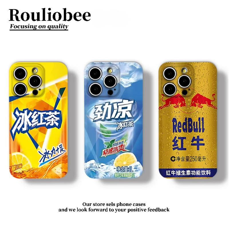 欧克里里劲凉冰红茶适用苹果16promax手机壳华为P70oppo小米vivo