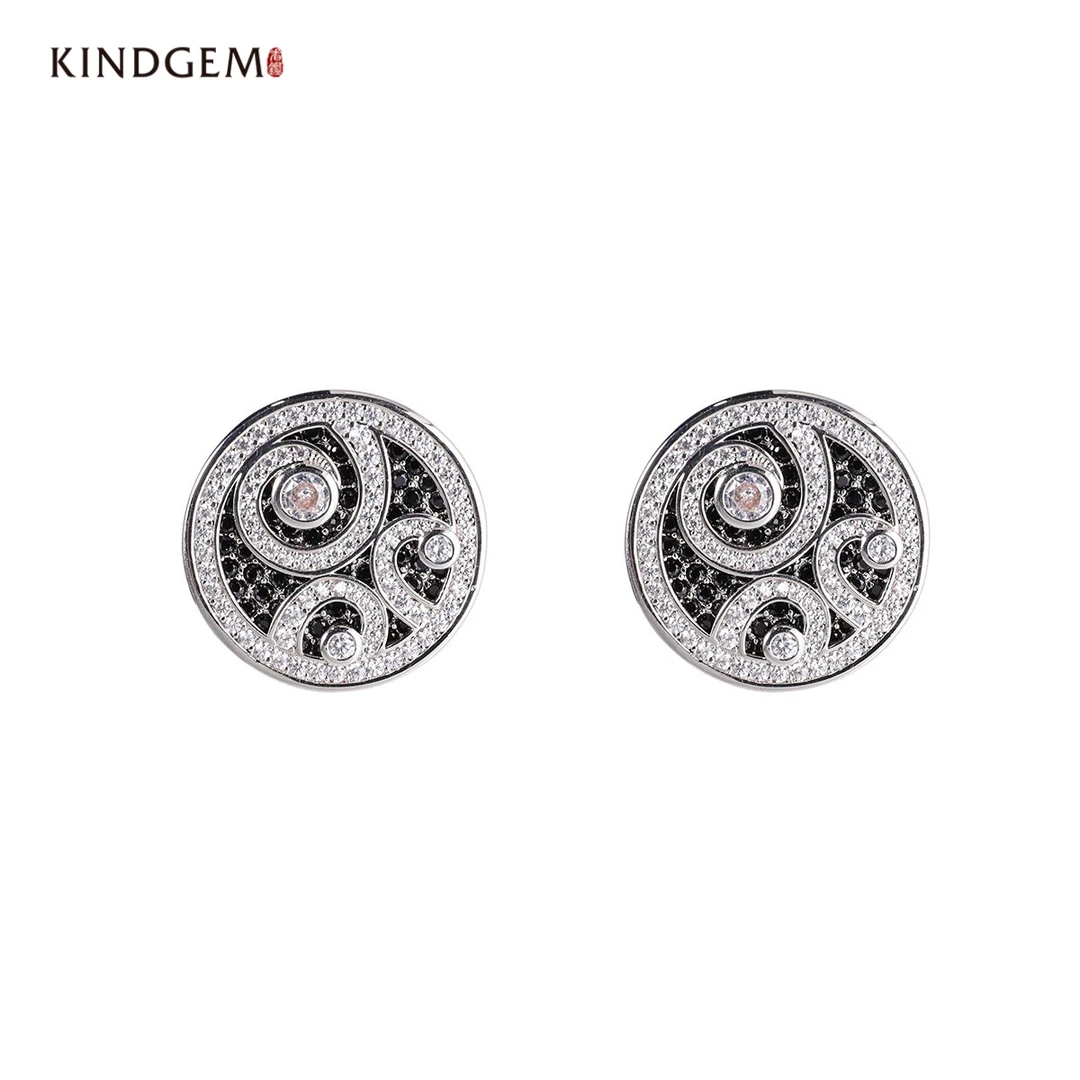 铜合金合成锆石耳饰 AN43XAZC-07029高级感个性时尚镶嵌耳环