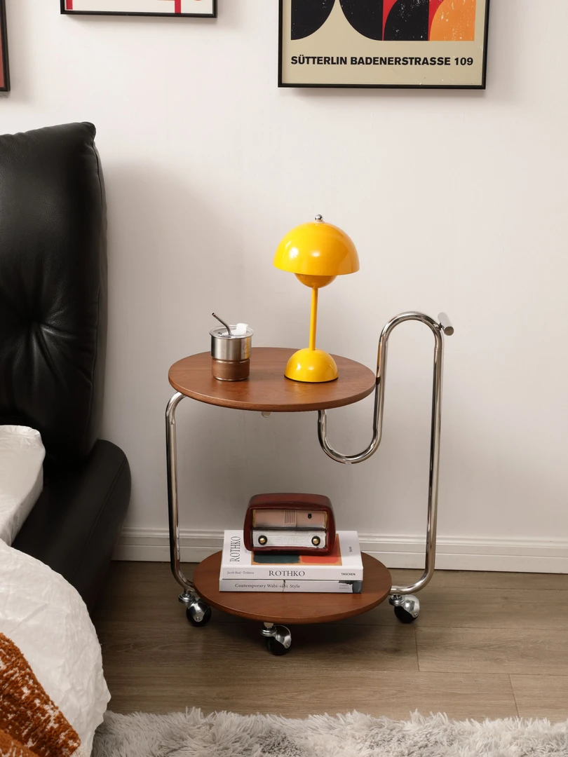 可移动边几沙发客厅茶几轻奢高级感流行小户型推带轮创意置物架