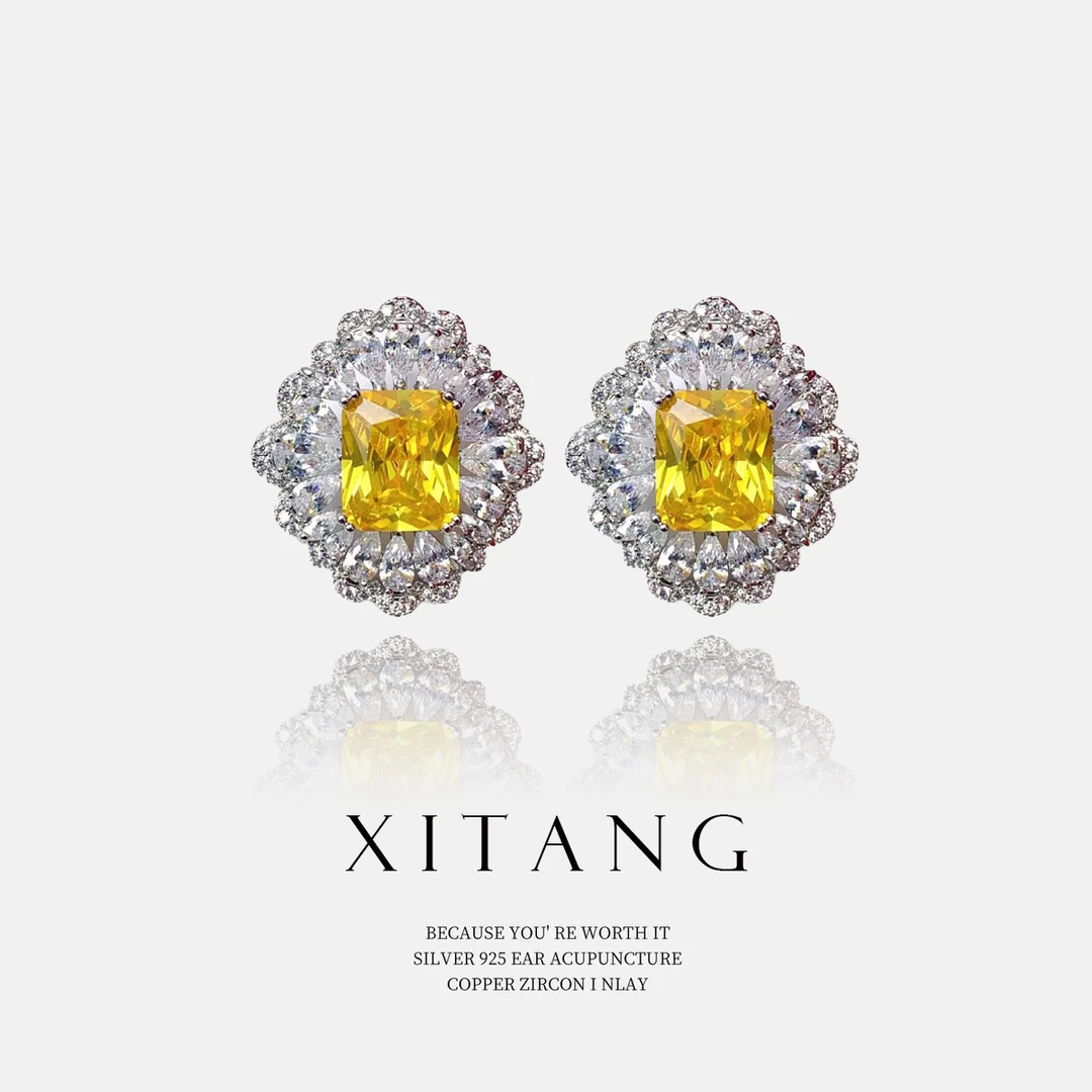 XITANG 925银针【爱莎】气质时尚百搭耳钉耳环耳坠8353