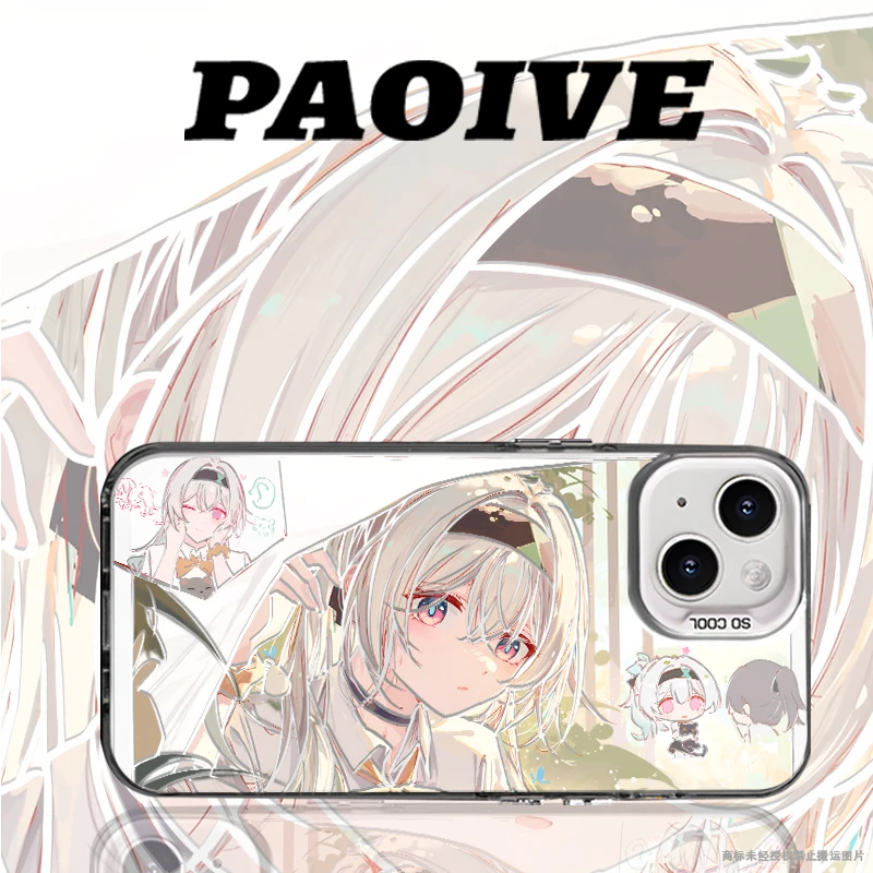 适用苹果华为vivo一加iPhone14小米三星流萤防摔彩银手机壳