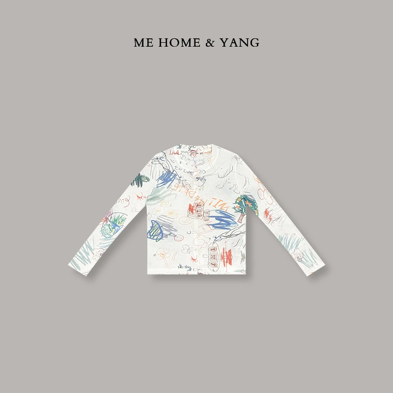 ME【彩绘涂鸦开衫】夏季轻奢高定时尚设计师百搭新款毛衣MEQA0746