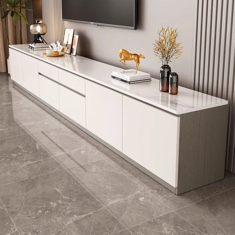 电视柜落地客厅现代简约收纳储物柜一体实木岩板2025新款电视机柜