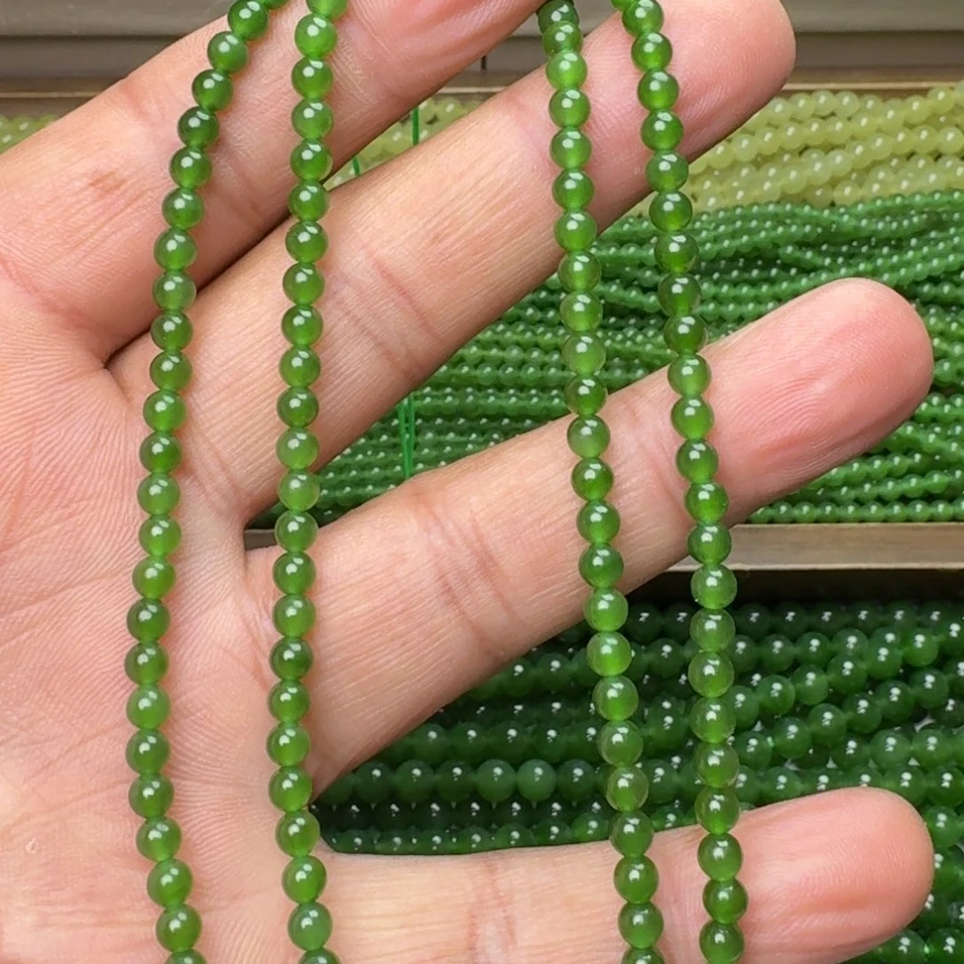 和田玉未镶嵌颈饰碧玉冰底辣阳绿卡4