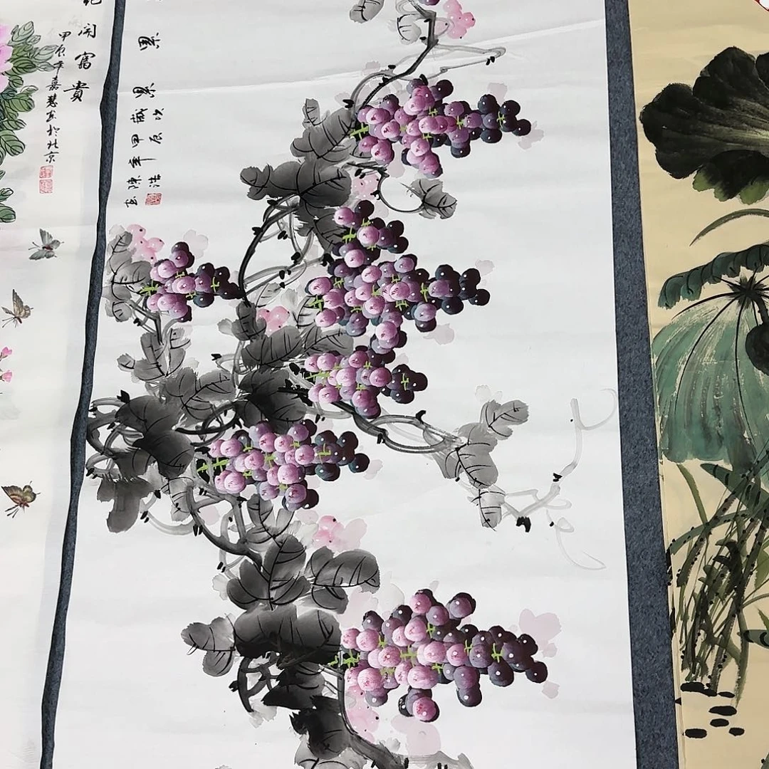 国画尺寸70X138手绘作品