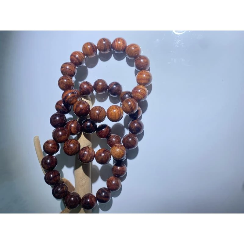 海南黄花梨1.5单圈手串 虎皮纹 多样纹理发其一 HHL53122