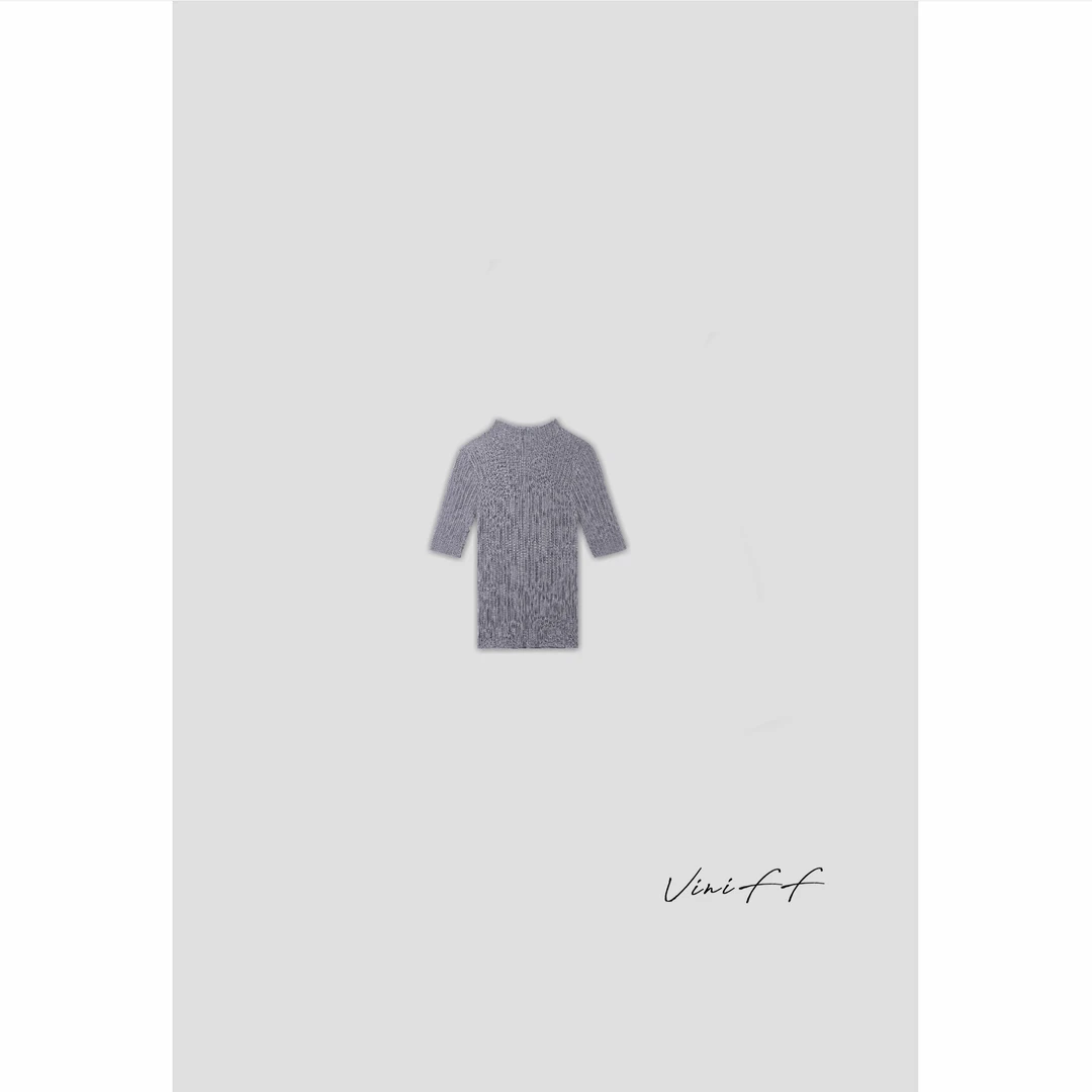 ViniFF薇妮｜莱塞尔竖条纹烫钻打底衫S10837