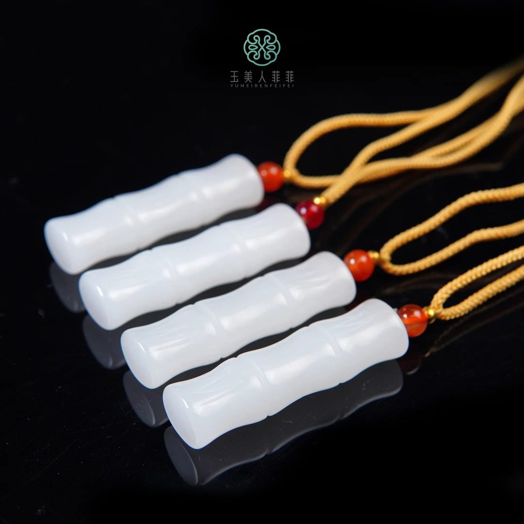 石惑珠宝#金丝玉吊坠大竹节配绳约13*47mm#多样性发一