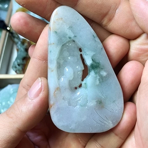 颈饰未镶嵌翡翠福豆豆珠宝翡翠颈饰