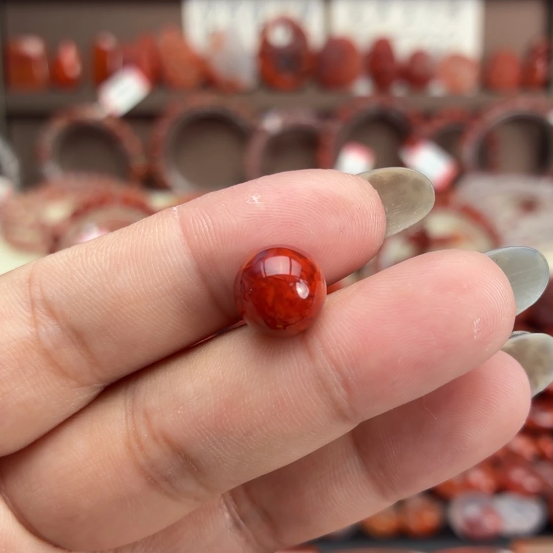 南红玛瑙未镶嵌颈饰10咪➕火焰单珠