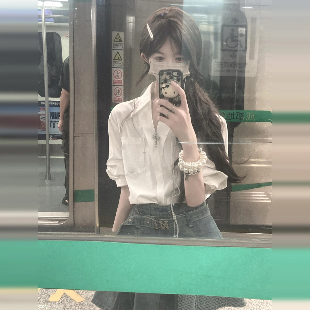 高级感通勤衬衫女夏2025新款法式气质衬衣别致轻奢上衣设计感小众