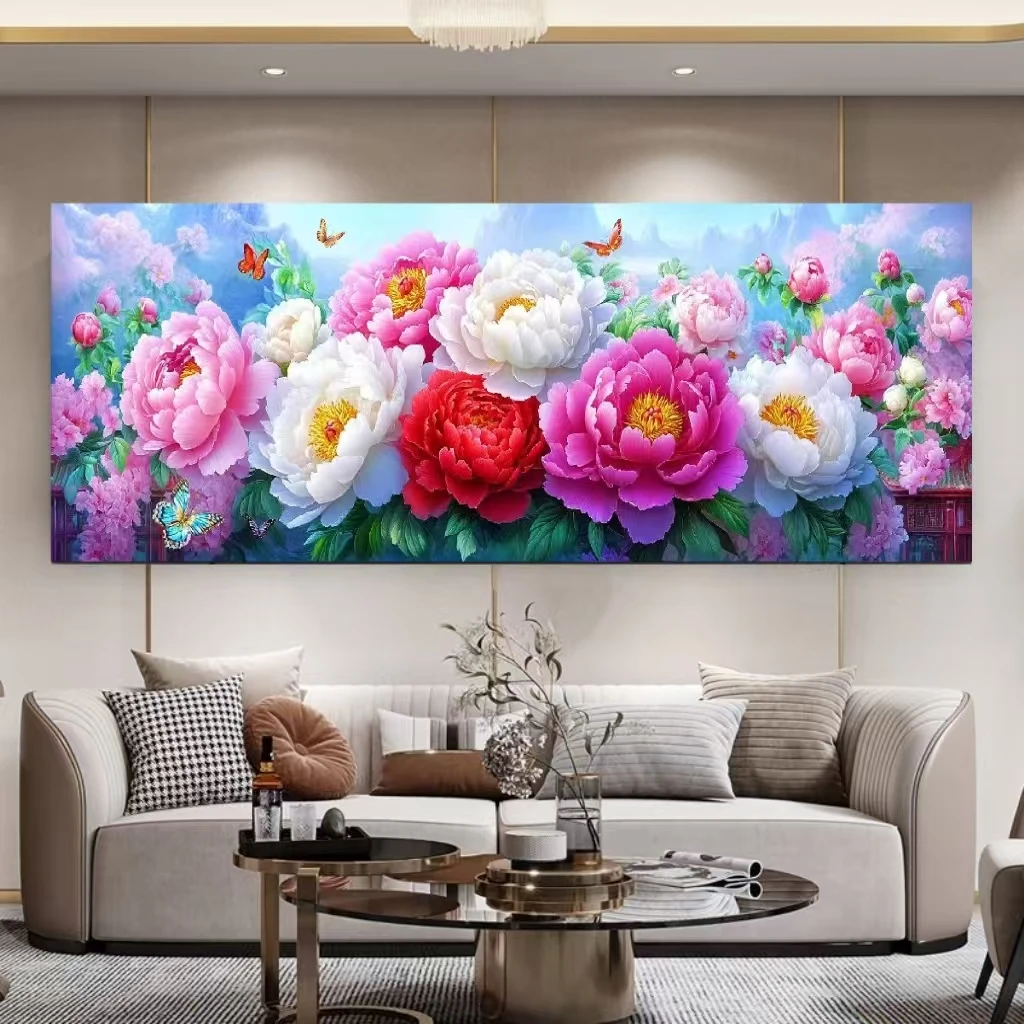 预售定制十字绣原创版权 至尊牡丹王小格196*65 没绣的f2036