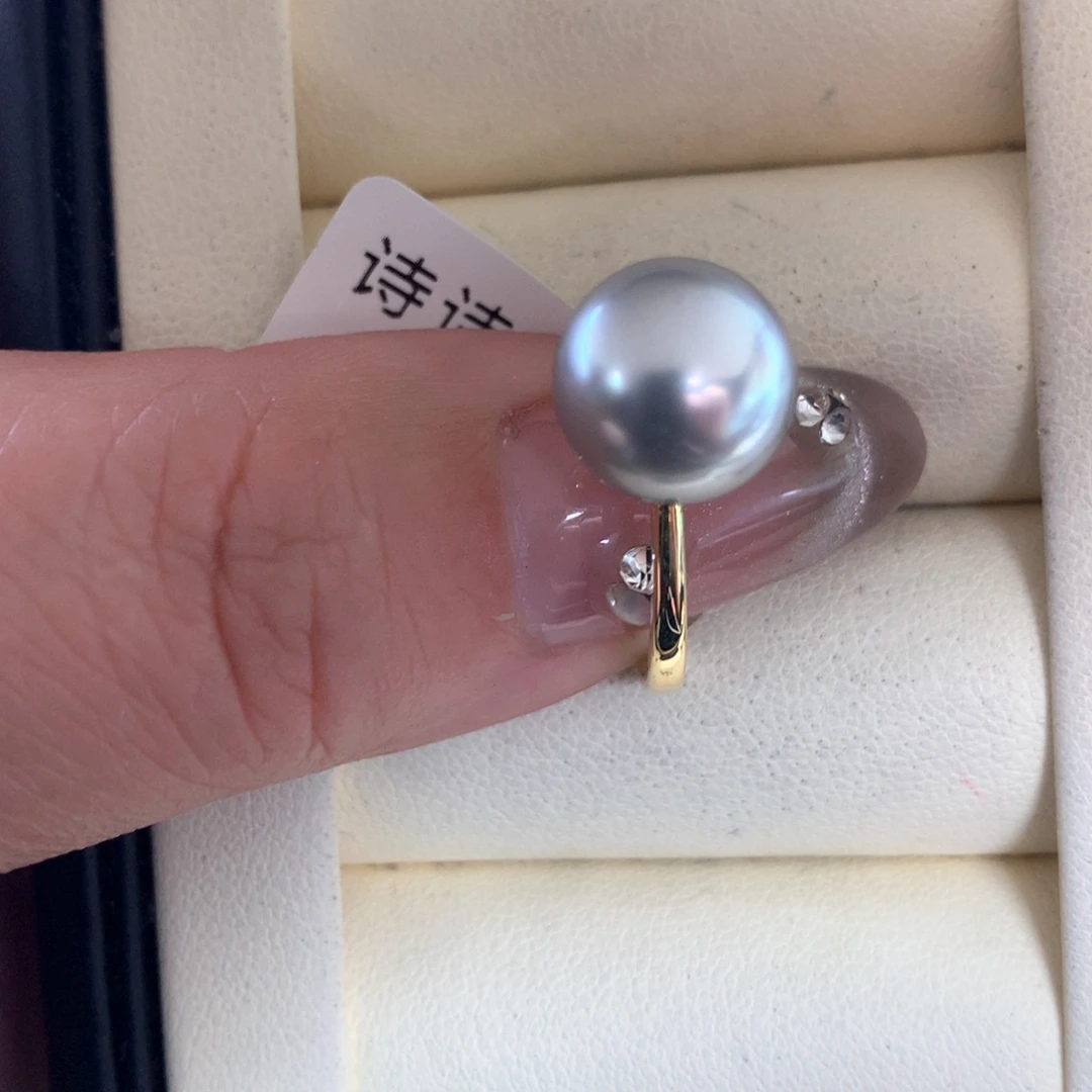 海水珍珠戒指18K金镶嵌