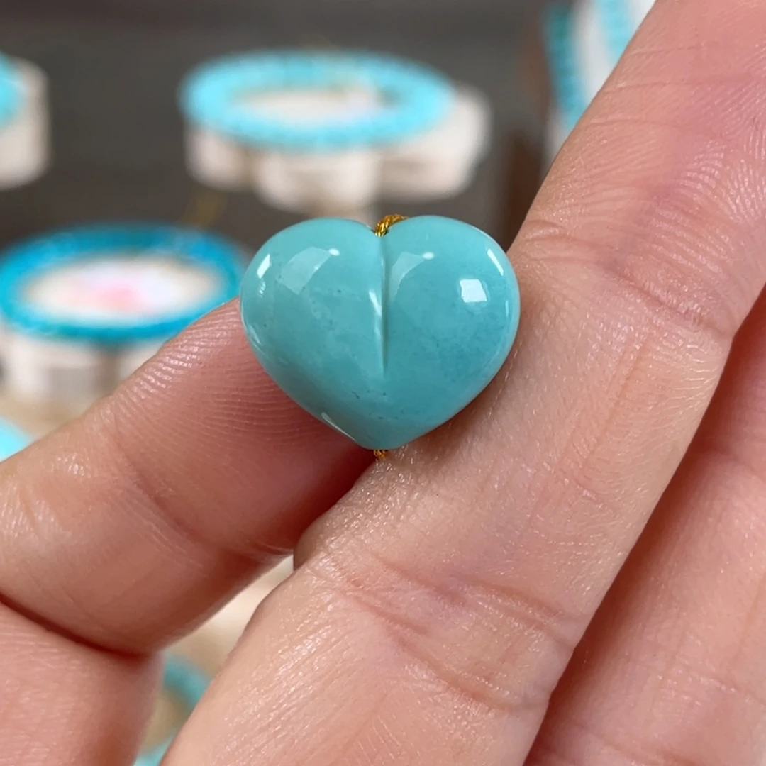 绿松石未镶嵌套链高瓷大爱心