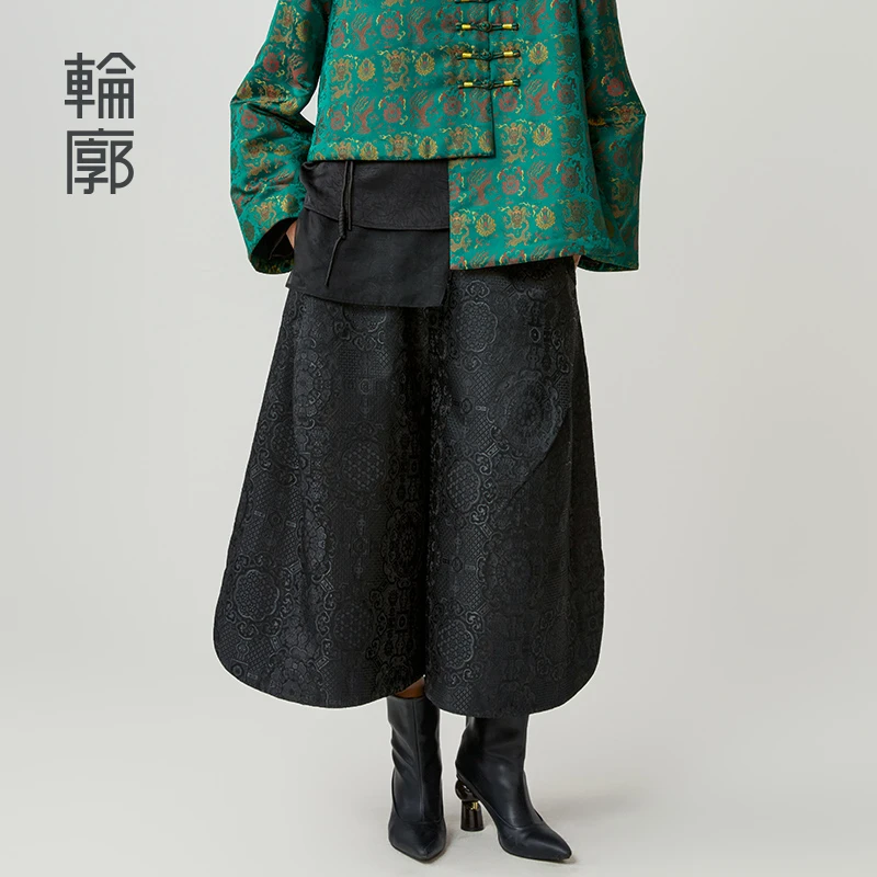 轮廓吉祥三宝气球裤L243K011中式复古重工老钱风宽松阔腿裤女休闲