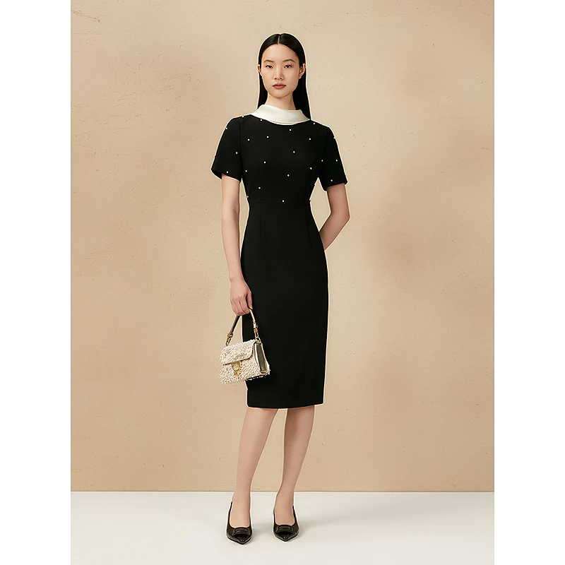 Song of Song歌中歌2025夏季新品黑色连衣裙5C35205410
