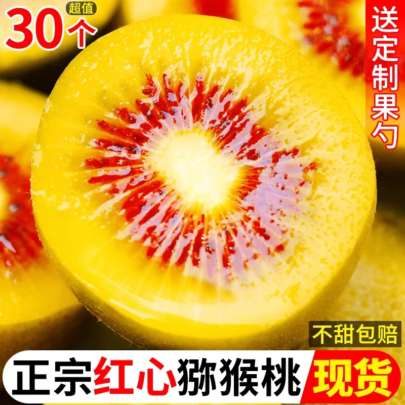 正宗红心黄肉猕猴桃奇异果新鲜水果香甜多汁蒲江猕猴桃现摘现发