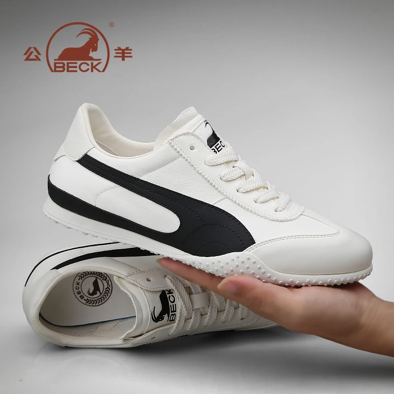 公羊鞋子男款2025新款轻便男士运动休闲鞋潮流百搭小白鞋真皮男鞋