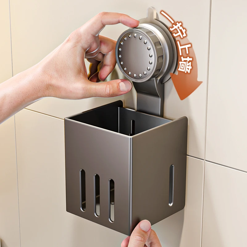 浴室置物架强力吸盘卫生间洗漱台厨房免打孔壁挂式沥水收纳盒架子