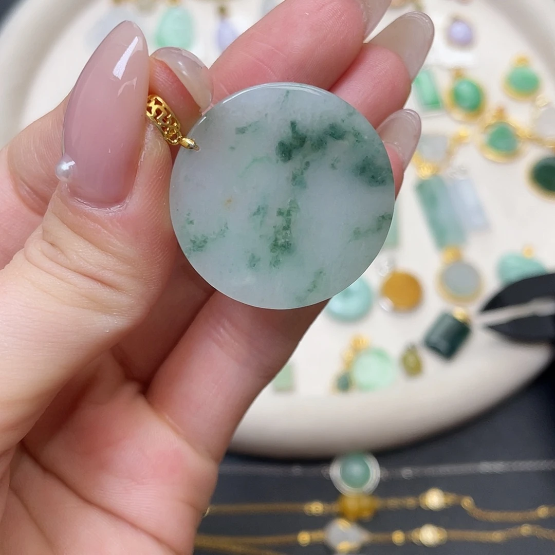 翡翠银S925镶嵌吊坠(不含链)