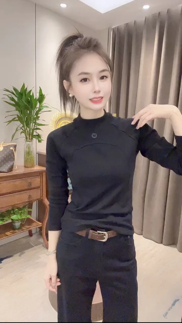 防风Oversize风拼接长袖明线T恤显瘦百搭网红加厚