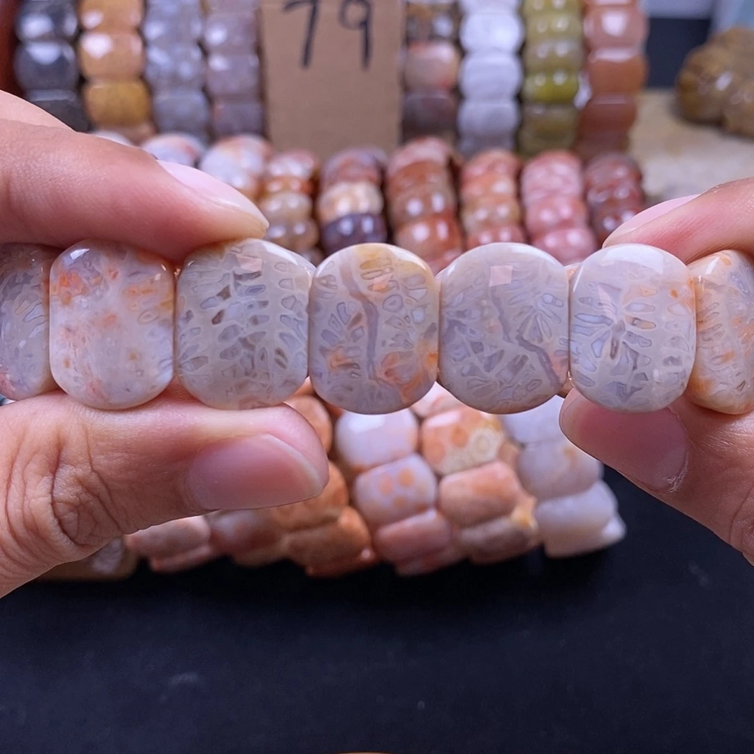 硅化珊瑚（珊瑚玉）未镶嵌手串星*