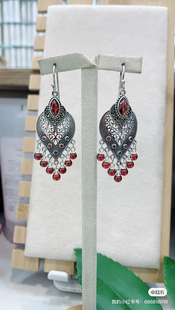 925银耳饰 纯银耳环长款民族风