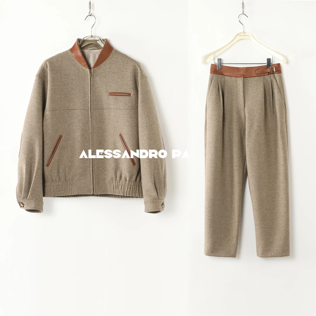 AP洛哥44177WJ/44213KF【旅行家】绵羊毛拼羊皮时尚外套/九分西裤冬