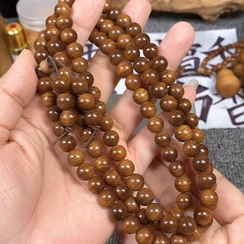 檀香木手串/手链老山檀香黑肉虎纹0.82/108沉水