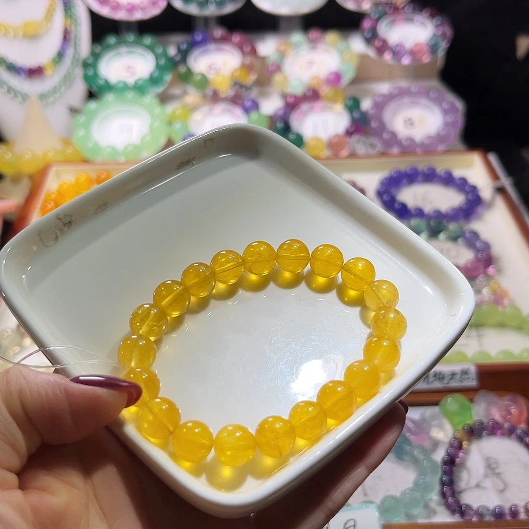 未镶嵌手链萤石拉丝暴力黄