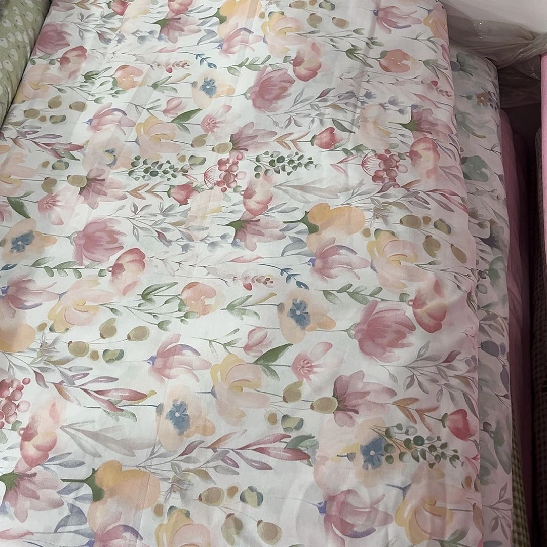 纯棉斜纹布粉色7.7米不加工