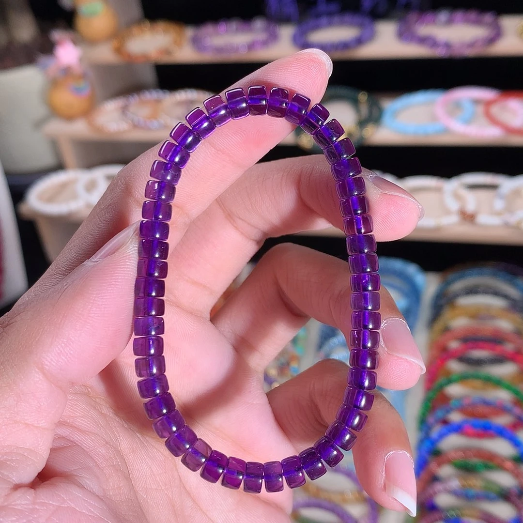 未镶嵌手串紫晶精工药片乌拉圭紫水晶5.5mm