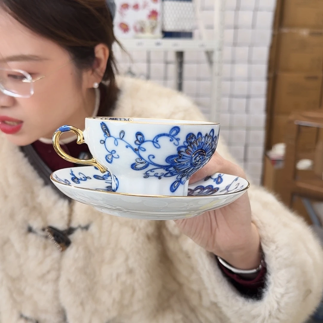 M****骨瓷骨瓷咖啡杯碟一套220ml外贸骨瓷