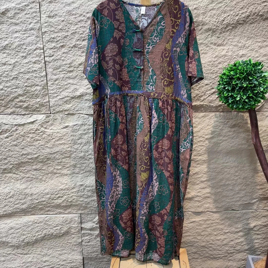 6096新款夏季休闲优雅气质减龄连衣裙QZ