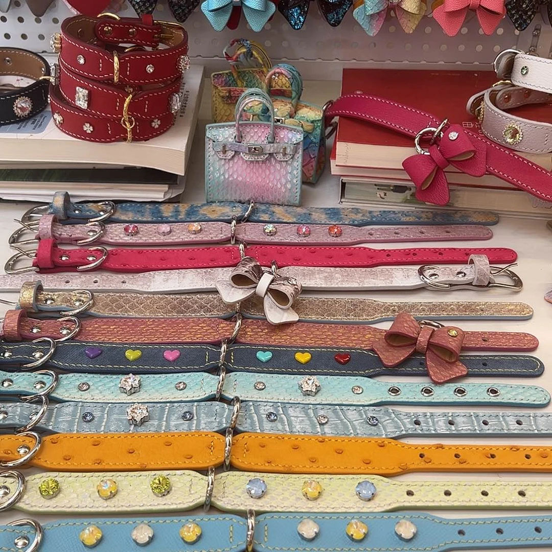 进口小羊皮法国进口小羊皮项圈➕蝴蝶结M码