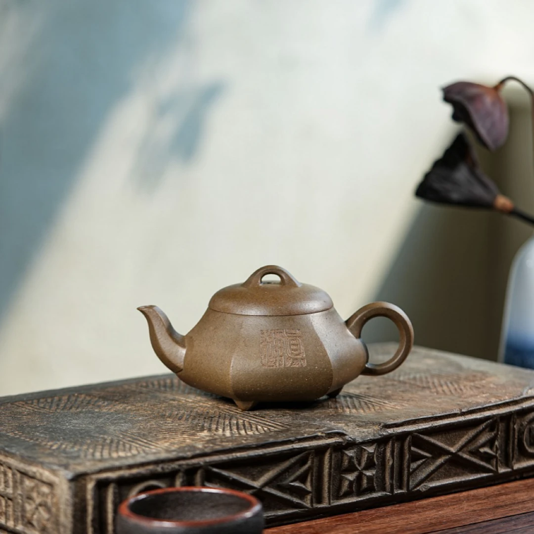 国工佳品推荐 品名：三足六方瓢    段泥    250cc