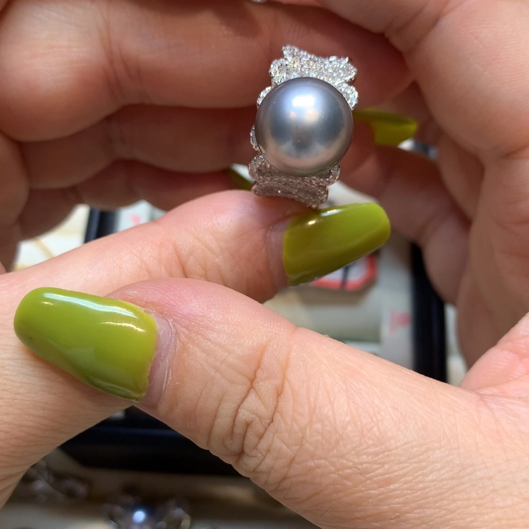 海水珍珠戒指银S925镶嵌