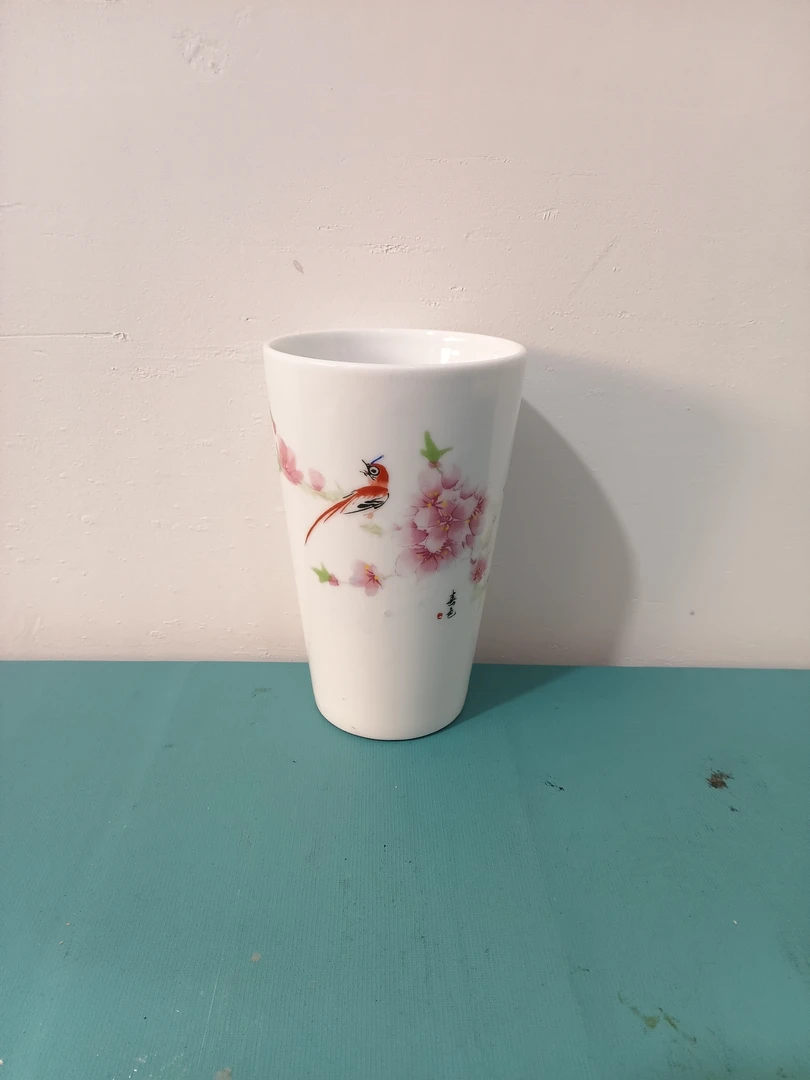 无品牌水点桃花喜鹊梅咖啡杯